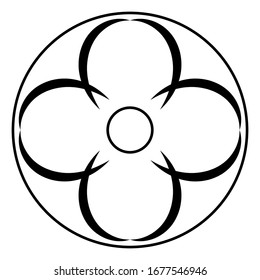 Circle flower of mandala with vintage floral style, Vector mandala Oriental pattern, Hand drawn decorative element. Unique design with petal flower. Concept relax and meditation use for page logo book