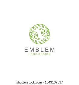 Circle Flower Natural Leaf Green Abstract logo vector design templates emblems icon for holistic medicine centers, Restaurant, jewellery, yoga classes, garden, natural and organic food products and pa