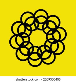 Circle flower nature logo design