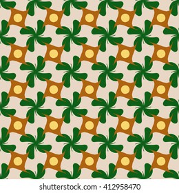 Circle and flower seamless pattern. Fashion graphic background design. Modern stylish abstract texture. Colorful  template for prints, textiles, wrapping, wallpaper, website etc. VECTOR illustration