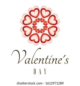 Circle Flower of Valentines Day Logo Design. Good for Banner, Background, Social Media, Logo, and Other