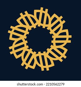 Circle flower vector logo design 