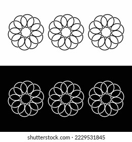 Circle flower vector logo template design . icon logo.