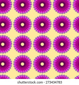 Circle flowers colorful seamless pattern