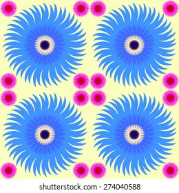 Circle flowers colorful seamless pattern