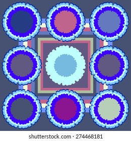 Circle flowers colorful seamless pattern