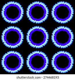 Circle flowers colorful seamless pattern