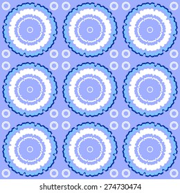 Circle flowers colorful seamless pattern