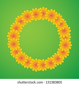 Circle with flowers isolated