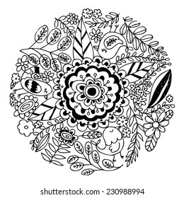 Circle Flowers Vector