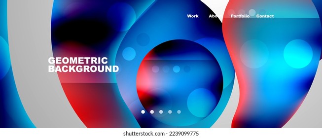 Círculo, composición de formas que fluyen fondo abstracto geométrico. Ilustración vectorial para fondo de escritorio, pancarta, fondo, tarjeta, ilustración del libro, página de inicio