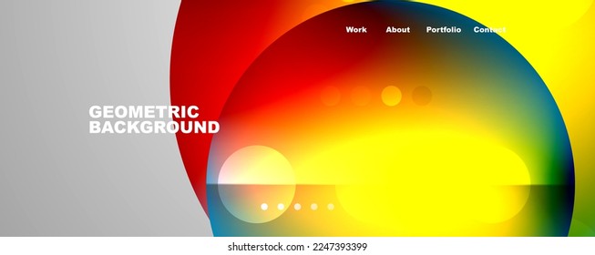 Circle, flowing shape composition geometric abstract background. Vector Illustration For Wallpaper, Banner, Background, Card, Book Illustration, landing page