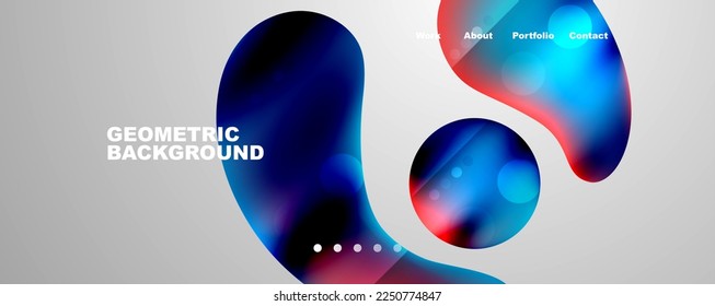 Circle, flowing shape composition geometric abstract background. Vector Illustration For Wallpaper, Banner, Background, Card, Book Illustration, landing page