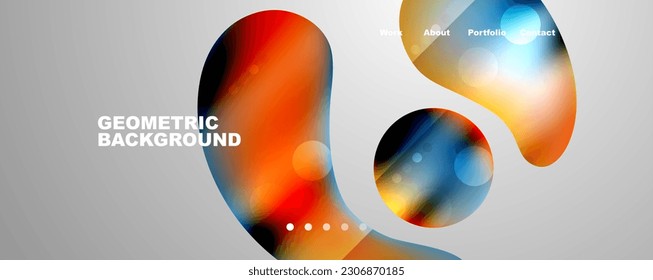Circle, flowing shape composition geometric abstract background. Vector Illustration For Wallpaper, Banner, Background, Card, Book Illustration, landing page