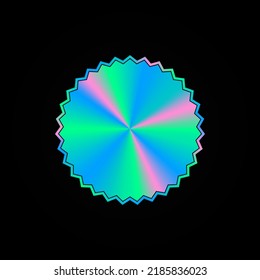 Líquido de círculo, etiqueta de degradado holograma. banner. Elementos de cinta de opciones. Etiqueta de Starburst. Etiqueta moderna de etiqueta simple. Etiqueta de la ilustración del vector