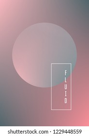 Circle fluid with round spheres. Gradient shapes on holographic background. Modern hipster template for covers, banners, flyers, report, brochure. Minimal circle fluid in vibrant neon colors.