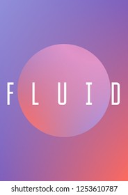 Circle fluid with round spheres. Gradient shapes on holographic background. Modern hipster template for covers, banners, flyers, report, brochure. Minimal circle fluid in vibrant neon colors.
