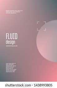 Circle fluid with round spheres. Gradient shapes on holographic background. Modern hipster template for covers, banners, flyers, report, brochure. Minimal circle fluid in vibrant neon colors.