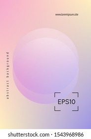 Circle fluid with round spheres. Gradient shapes on holographic background. Modern hipster template for covers, banners, flyers, report, brochure. Minimal circle fluid in vibrant neon colors.