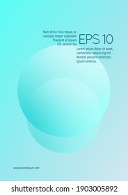 Circle fluid with round spheres. Gradient shapes on holographic background. Modern hipster template for covers, banners, flyers, report, brochure. Minimal circle fluid in vibrant neon colors.