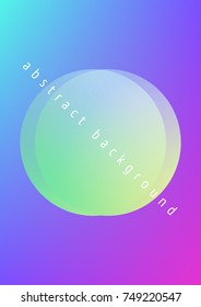 Circle fluid with round spheres. Gradient shapes on holographic background. Modern hipster template for covers, banners, flyers, report, brochure. Minimal circle fluid in vibrant neon colors.