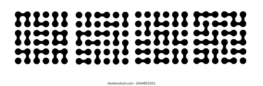 Circle fluid transition logo. Integration abstract symbol. Circles pattern point movement. Vector