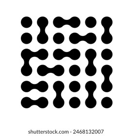 Circle fluid transition logo. Integration abstract symbol. Circles pattern point movement. Vector