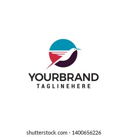Circle Flying logo design concept template vector