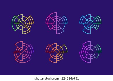 Circle Focus and Target Logo Concept with Abstract Geometric Shape 