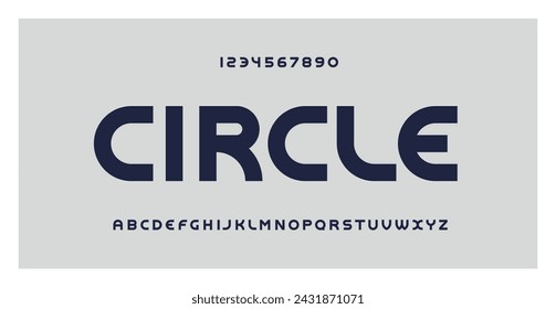 Circle font. Classic design for logo, poster, web, headline, fashion. Round style. Elegant letters and numbers. Typography bold uppercase. Abstract digital modern alphabet fonts. Vector Illustration.