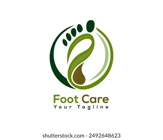 circle foot step logo design template