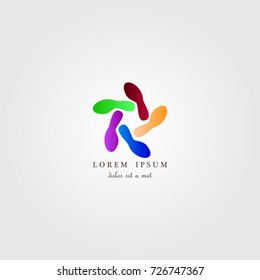 Circle foot track logo