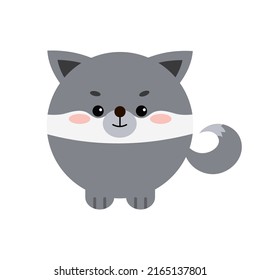 Circle forest animal face with paws icon isolated on white background. Cute cartoon round shape kawaii kids avatar character. Vector flat clip art illustration mobile ui game application.