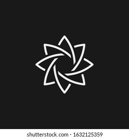 Circle form flower outline logo.