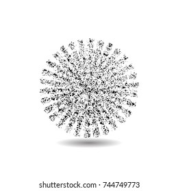 Circle Form . Spiral Vector Illustration .Technology round Logo . Design element . Abstract Geometric shape . Dotted border frame for image