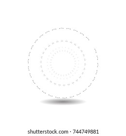 Circle Form . Spiral Vector Illustration .Technology round Logo . Design element . Abstract Geometric shape . Dotted border frame for image