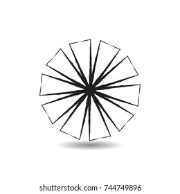 Circle Form . Spiral Vector Illustration .Technology round Logo . Design element . Abstract Geometric shape . Dotted border frame for image