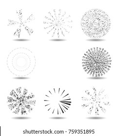 Circle Form . Spiral Vector Illustration .Technology round Logo . Design element . Abstract Geometric shape . Dotted border frame for image