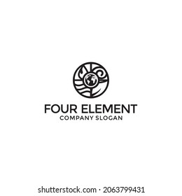 Plantilla de logotipo Circle Four Elements