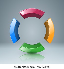 The circle in four parts icon.