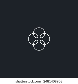 circle four symmetrical logo vector illustration template design