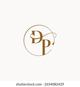 circle fows wedding logo DP luxurius feeling with flow monogram elegant style letter