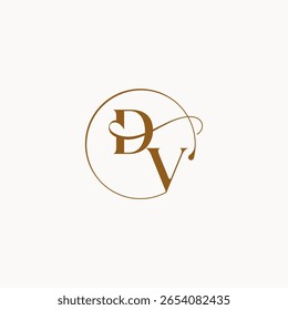 circle fows wedding logo DV luxurius feeling with flow monogram elegant style letter