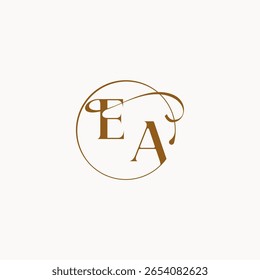 circulo fluye logotipo de la boda EA sensación de lujo con monograma de flujo letra de estilo elegante