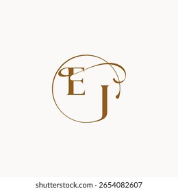 Kreis fließt Hochzeit Logo EJ luxurius Gefühl mit Fluss monogram eleganten Stil Brief