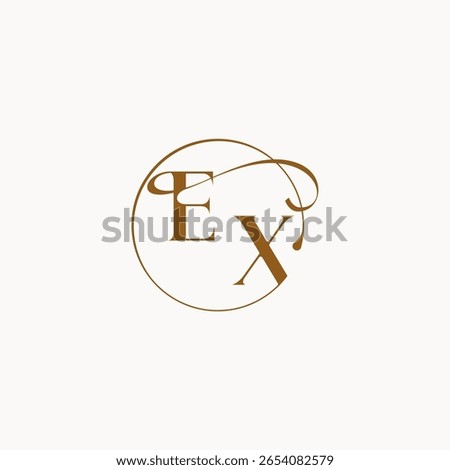 circle fows wedding logo EX luxurius feeling with flow monogram elegant style letter