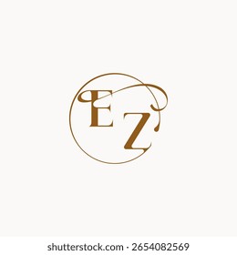 circle fows wedding logo EZ luxurius feeling with flow monogram elegant style letter