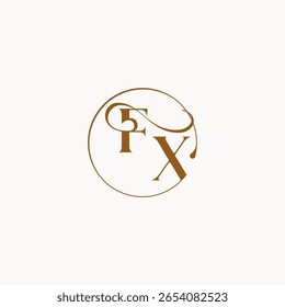 círculo fluye logotipo de la boda FX sensación de lujo con monograma de flujo elegante estilo letra