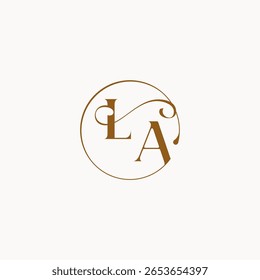 círculo fows casamento logotipo monograma elegante estilo letra luxurius sentimento com fluxo LA
