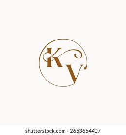 circle fows wedding logo monogram elegant style letter luxurius feeling with flow KV
